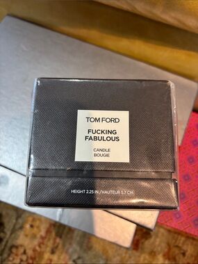 Tom Ford Black Candle Box with White Label